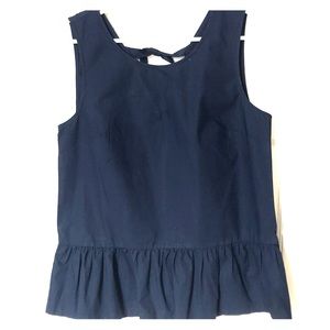 J Crew navy peplum sleeveless top